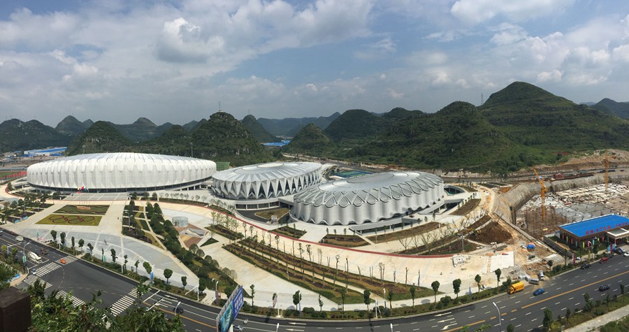 记恰好时全铝合金拼装围网代表项目——安顺奥体中心落成